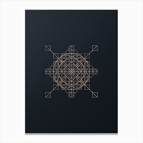 Abstract Geometric Gold Glyph on Dark Teal n.0187 Canvas Print