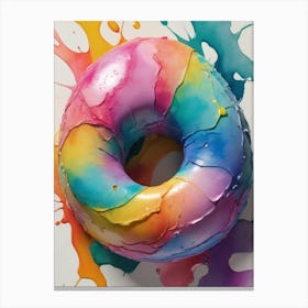 Rainbow Donut Canvas Print