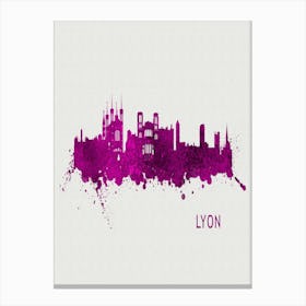 Lyon France City Purple Canvas Print