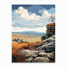 Dartmoor National Park England 1 Hiking Trail Landscape Canvas Print