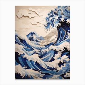 The Great Wave off Kanagawa - Aboriginal Dreamtime Canvas Print