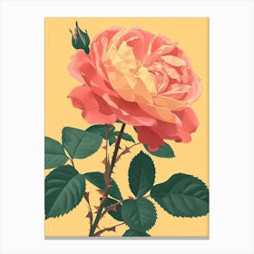 English Roses Painting Minimalist 1 Canvas Print