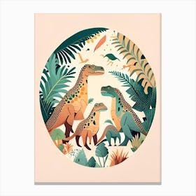 Dinosaur Family Terrazzo Style Dinosaur Canvas Print