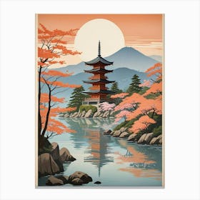 Miyajima Island Japan Vintage Travel Art (7) Canvas Print