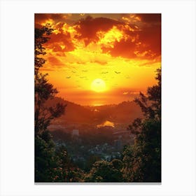 Sunset Over The Mountains Canvas Print