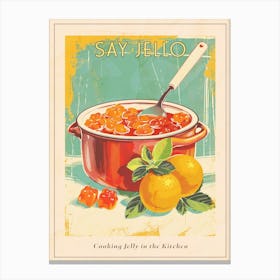 Cooking Orange Jelly Retro Illustration Poster Canvas Print