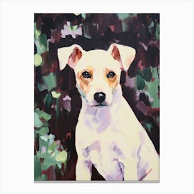 A Basenji Dog Painting, Impressionist 3 Canvas Print