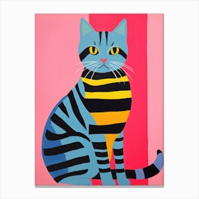 Striped Cat 7 Canvas Print