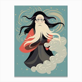 Japanese Fjin Wind God Illustration 12 Canvas Print