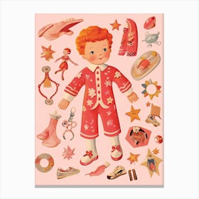 Vintage Paper Doll Boy Kitsch 10 Canvas Print
