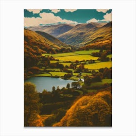 Lake District National Park United Kingdom Vintage Poster Canvas Print