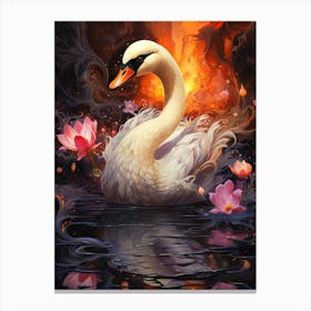 Swan In The Water 1 Canvas Print