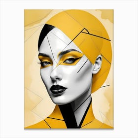 Minimalism Geometric Woman Portrait Pop Art (60) Canvas Print