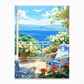 Ocean View From The Balcony Canvas Print