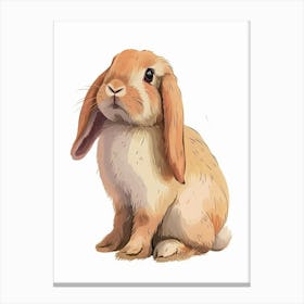 Holland Lop  Rabbit Kids Illustration 2 Canvas Print