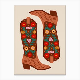 Cowgirl Boots   Texas Multicolor Canvas Print