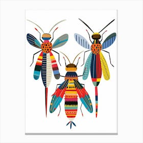 Colourful Insect Illustration Fly 13 Canvas Print
