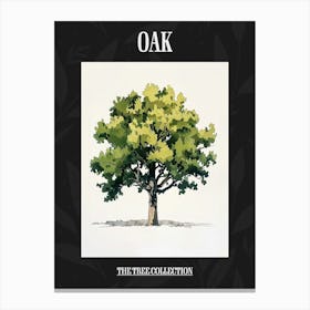 Oak Tree Pixel Illustration 2 Poster Canvas Print