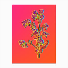 Neon Commelina Tuberosa Botanical in Hot Pink and Electric Blue n.0039 Canvas Print