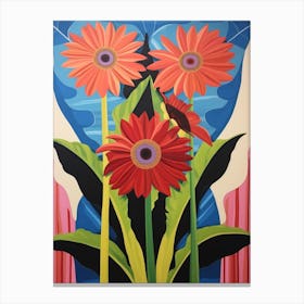 Flower Motif Painting Gerbera Daisy 1 Canvas Print