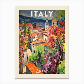 Lucca Italy 4 Fauvist Painting  Travel Poster Canvas Print