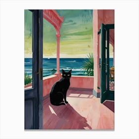 Cat On The Porch Canvas Print