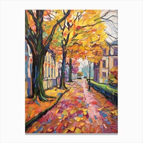 Autumn Gardens Painting Royal Palace Of Laeken Gardens Belgium  Canvas Print