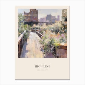 High Line Park New York City 4 Vintage Cezanne Inspired Poster Canvas Print