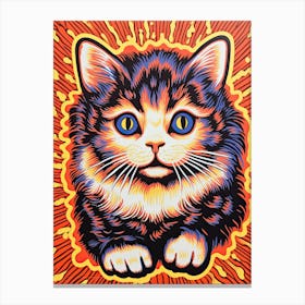 Louis Wain Kaleidoscope Psychedelic Cat 12 Canvas Print