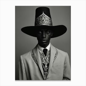 Black Man In Hat Canvas Print