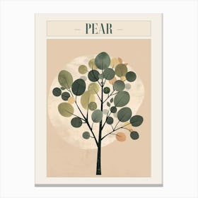 Pear Tree Minimal Japandi Illustration 3 Poster Canvas Print