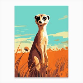 Meerkat in Savana 2 Canvas Print