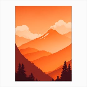 Misty Mountains Vertical Background In Orange Tone 33 Canvas Print