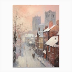 Dreamy Winter Painting Durham United Kingdom 2 Canvas Print