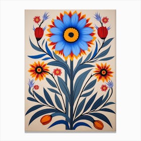 Flower Motif Painting Cornflower 1 Canvas Print