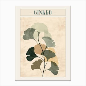 Ginkgo Tree Minimal Japandi Illustration 2 Poster Canvas Print