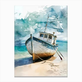 Old Boat On The Beach Canvas Print