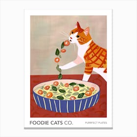 Foodie Cats Co Cat And Big Salad Canvas Print