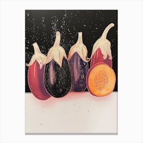 Art Deco Eggplant Canvas Print