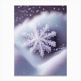 Graupel, Snowflakes, Soft Colours 1 Canvas Print
