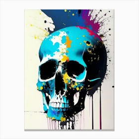 Skull With Splatter Effects 1 Matisse Style Canvas Print