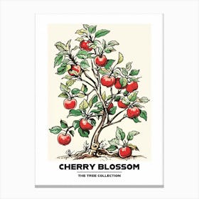 Cherry Blossom Tree Storybook Illustration 1 Poster Canvas Print