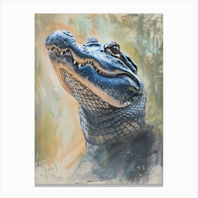 Alligator Pastel Watercolour 2 Canvas Print