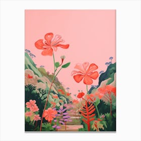 Boho Wildflower Painting Wild Geranium 1 Canvas Print