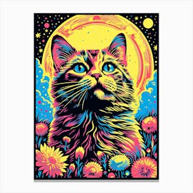 Quantum Whiskerwarp, Psychedelic Cats series Canvas Print