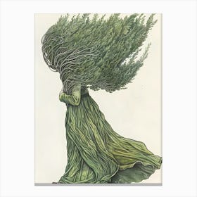 Woman With Trees In Her Hair Canvas Print