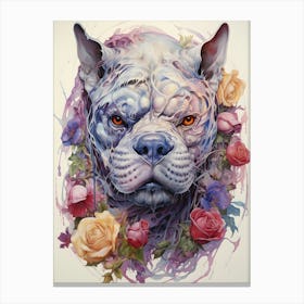 Roses And Dogs Canvas Print