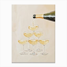 Champagne Pouring Tower Canvas Print