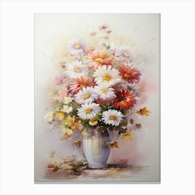 Petals and Posies: Chrysanthemum Vase Art Print Canvas Print