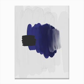 Navy Blue Abstract Painting Canvas Print